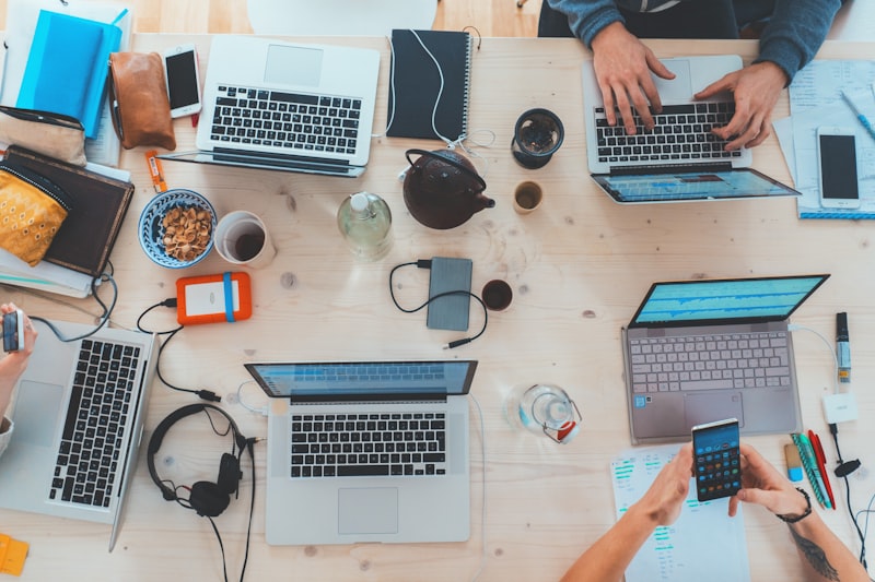IT professional working with small business team